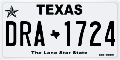 TX license plate DRA1724
