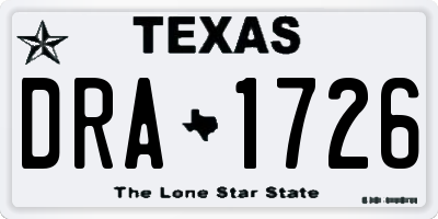 TX license plate DRA1726