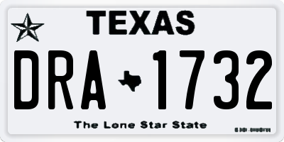 TX license plate DRA1732