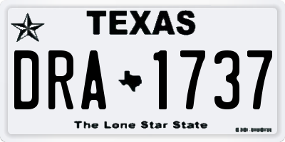 TX license plate DRA1737
