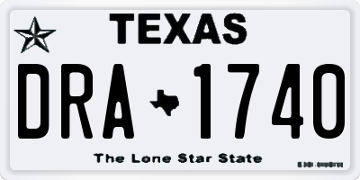 TX license plate DRA1740