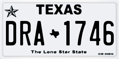 TX license plate DRA1746