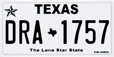 TX license plate DRA1757