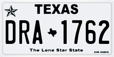 TX license plate DRA1762
