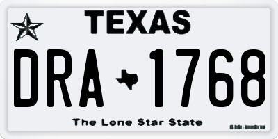 TX license plate DRA1768
