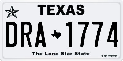TX license plate DRA1774