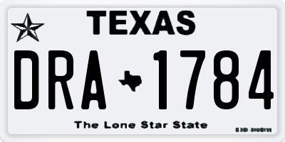 TX license plate DRA1784