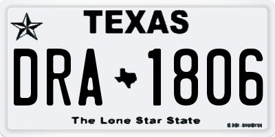 TX license plate DRA1806