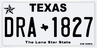 TX license plate DRA1827