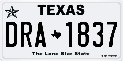 TX license plate DRA1837