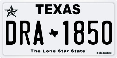 TX license plate DRA1850