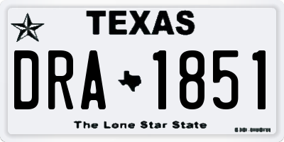 TX license plate DRA1851