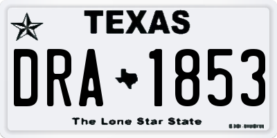 TX license plate DRA1853