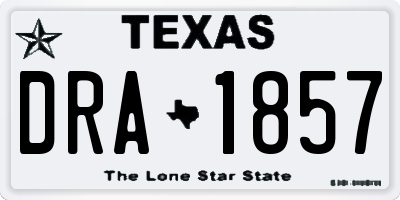 TX license plate DRA1857