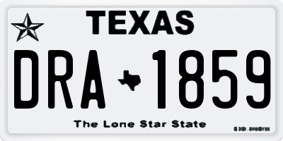 TX license plate DRA1859