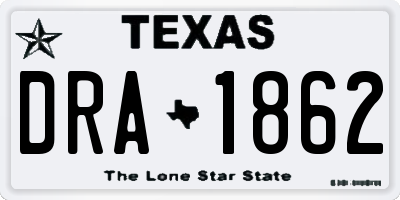 TX license plate DRA1862
