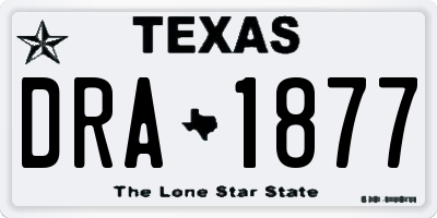TX license plate DRA1877