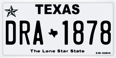 TX license plate DRA1878