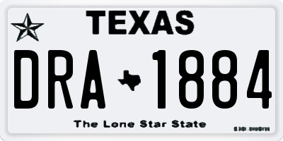 TX license plate DRA1884