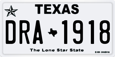 TX license plate DRA1918