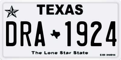 TX license plate DRA1924