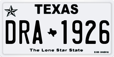 TX license plate DRA1926