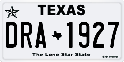 TX license plate DRA1927