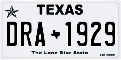 TX license plate DRA1929