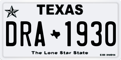 TX license plate DRA1930