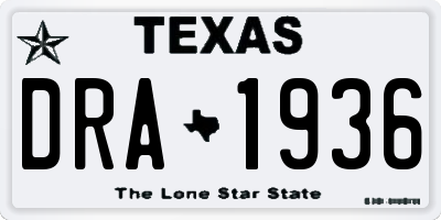 TX license plate DRA1936