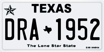 TX license plate DRA1952