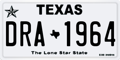 TX license plate DRA1964