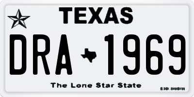 TX license plate DRA1969
