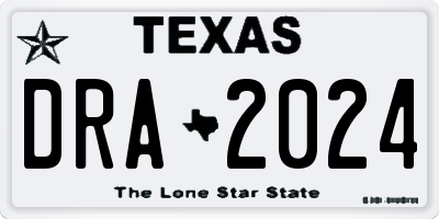 TX license plate DRA2024