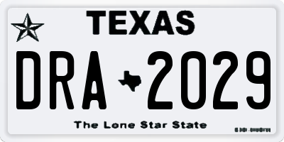 TX license plate DRA2029