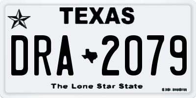 TX license plate DRA2079