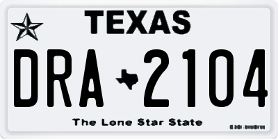 TX license plate DRA2104