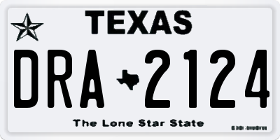 TX license plate DRA2124
