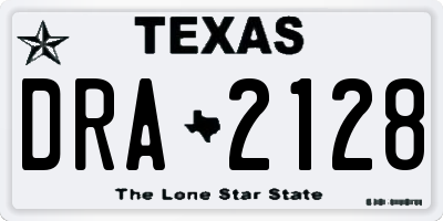 TX license plate DRA2128