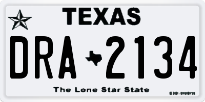 TX license plate DRA2134