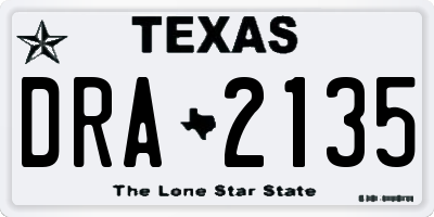 TX license plate DRA2135
