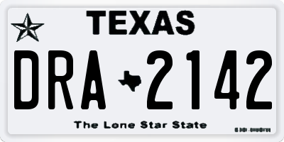 TX license plate DRA2142