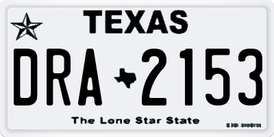 TX license plate DRA2153
