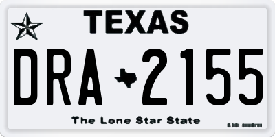 TX license plate DRA2155