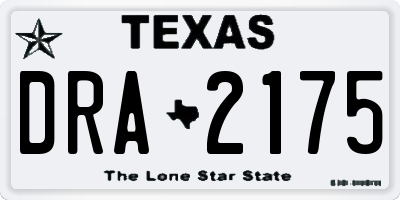 TX license plate DRA2175
