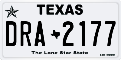 TX license plate DRA2177