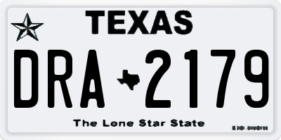 TX license plate DRA2179