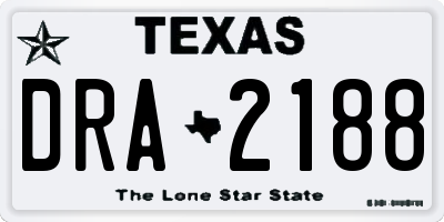 TX license plate DRA2188