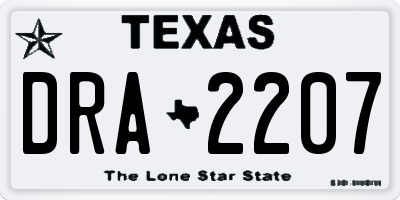 TX license plate DRA2207