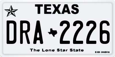 TX license plate DRA2226